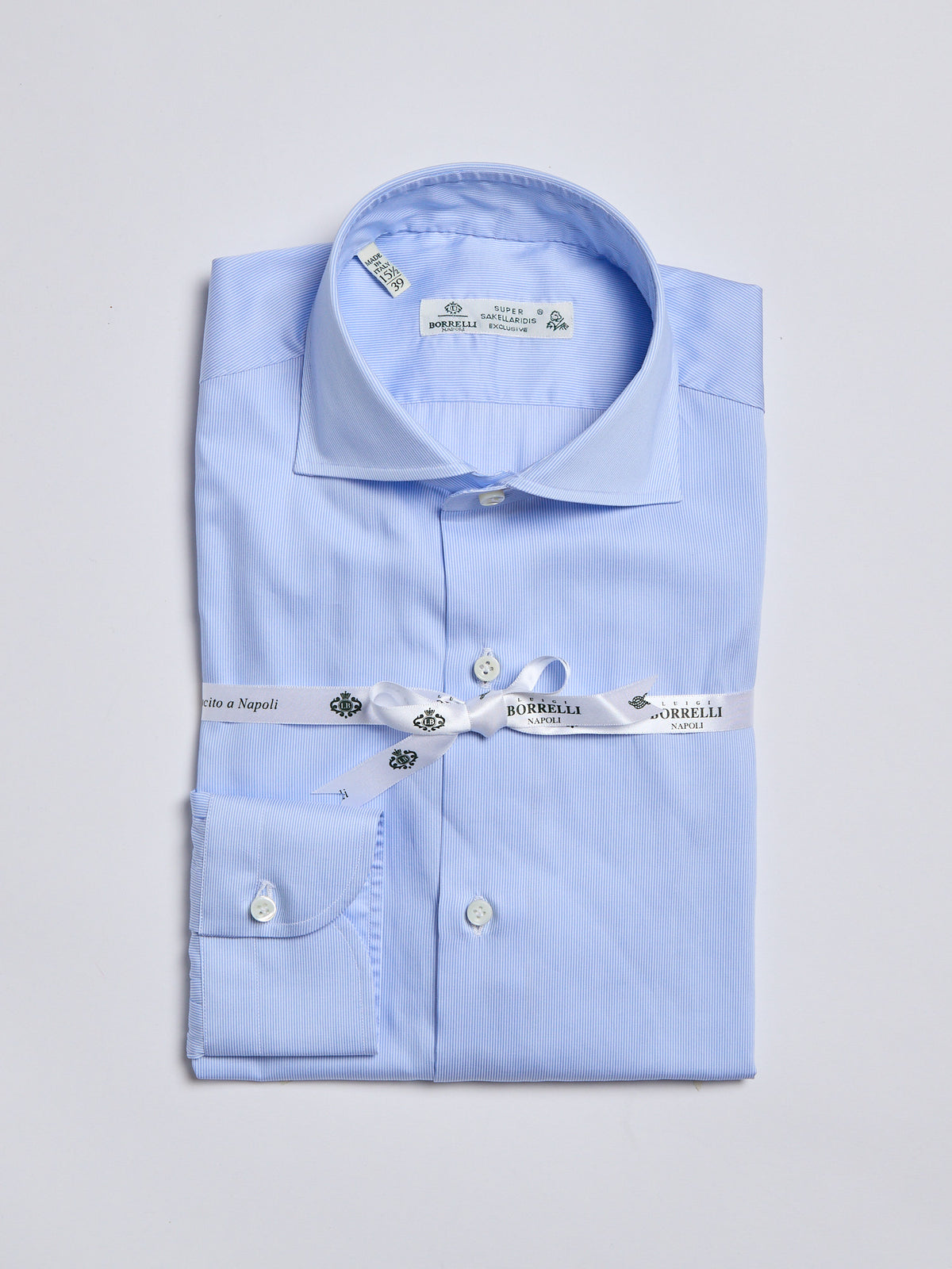 "SAKELLARIDIS" STRIPED SHIRT - LIGHT BLUE