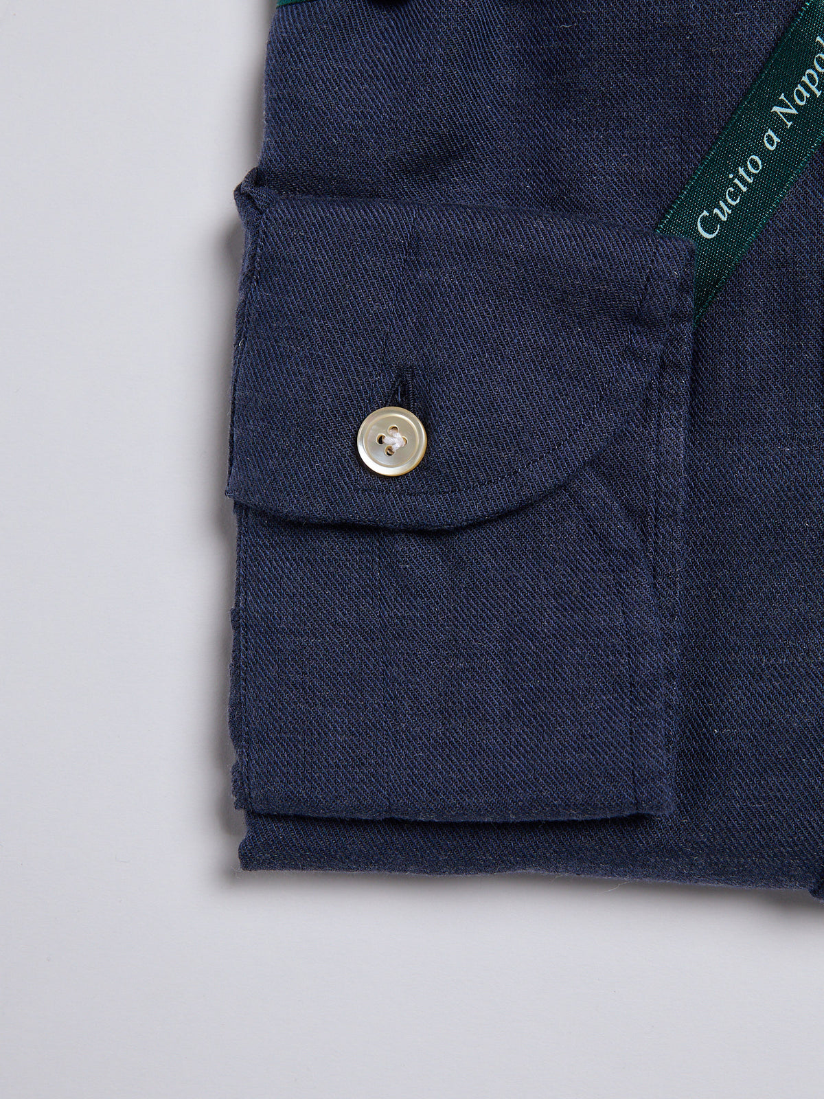 SOLID COLOR COTTON BLEND SHIRT - BLUE