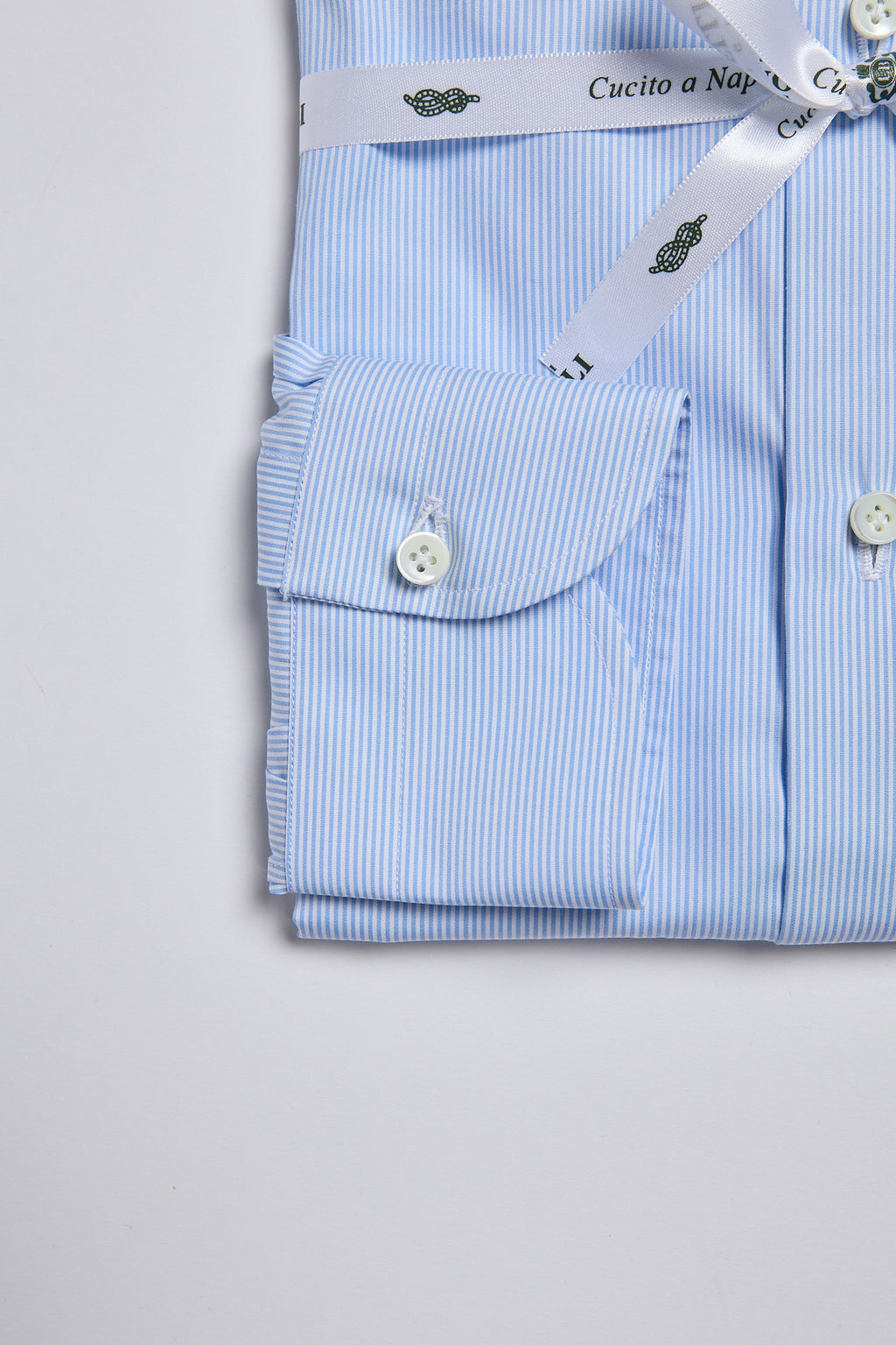 STRIPED POPLIN SHIRT - LIGHT BLUE