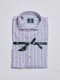 STRIPED TWILL SHIRT - RED/BLUE