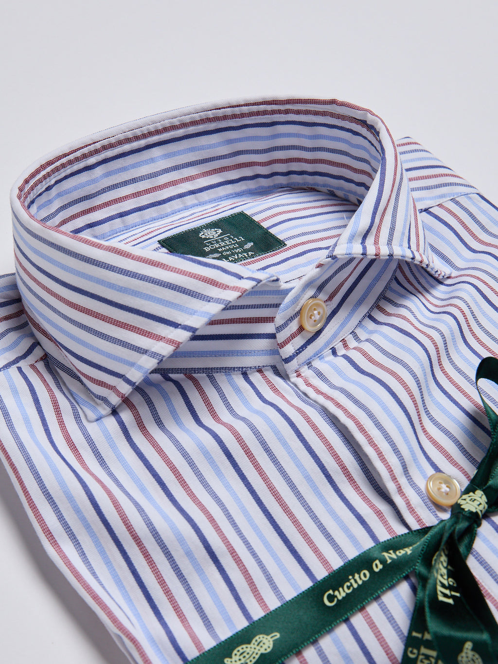 STRIPED TWILL SHIRT - RED/BLUE