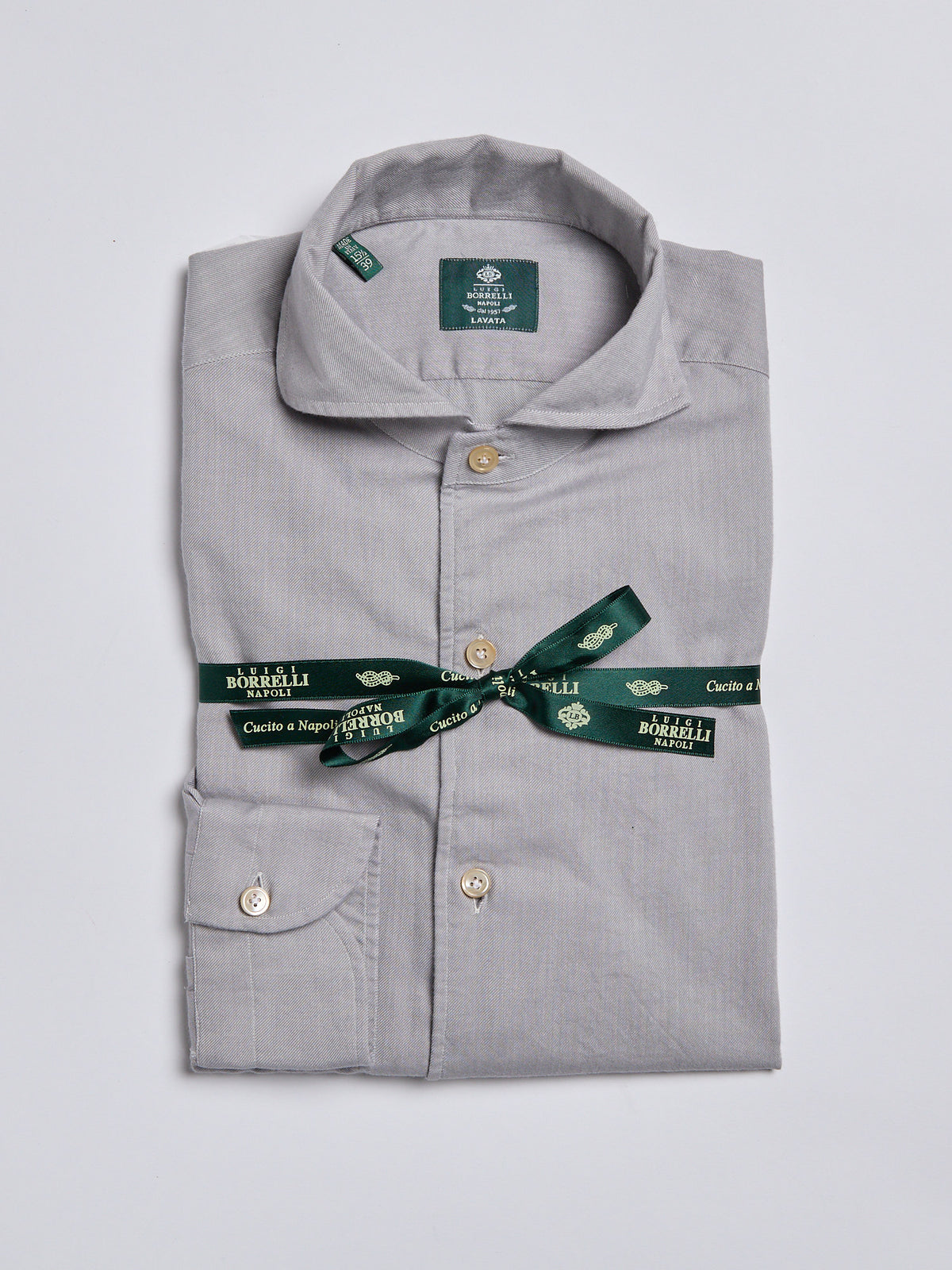 SOLID COLOR TWILL SHIRT - GREY