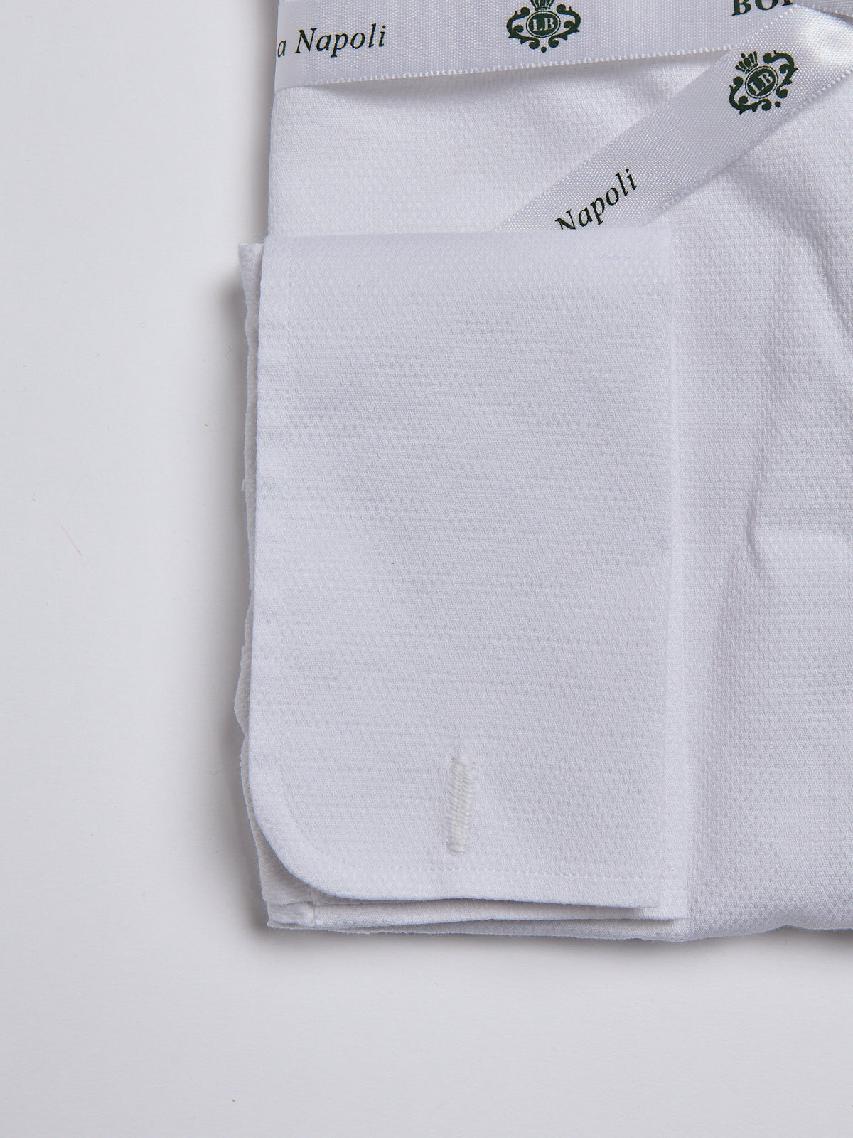JACQUARD SHIRT WITH FRENCH CUFFS - WHITE