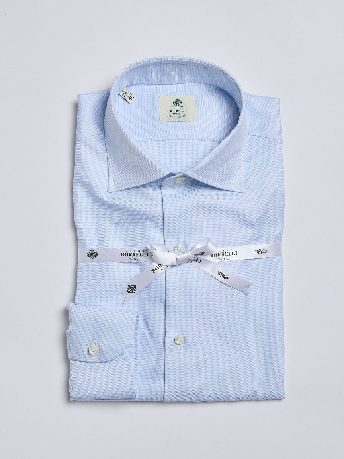 TEXTURED COTTON SHIRT - SKY BLUE