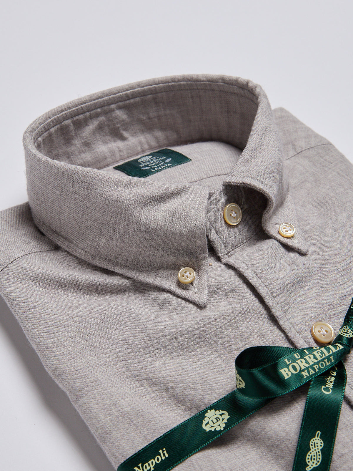 FLANNEL "BUTTON-DOWN" SHIRT - LIGHT GREY