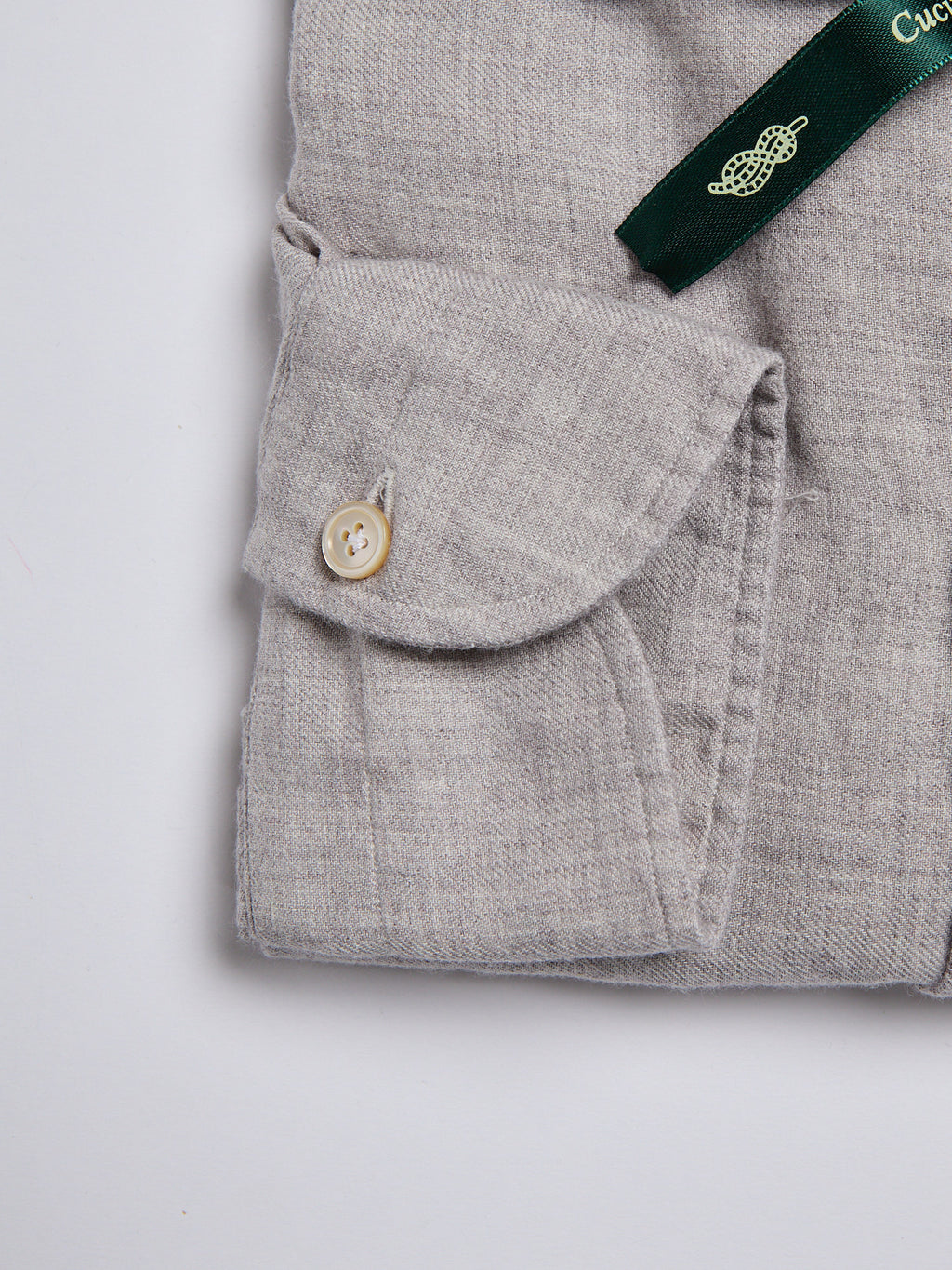 FLANNEL "BUTTON-DOWN" SHIRT - LIGHT GREY