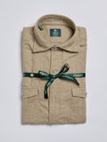 "SAFARI" MODEL FLANNEL SHIRT - GREEN