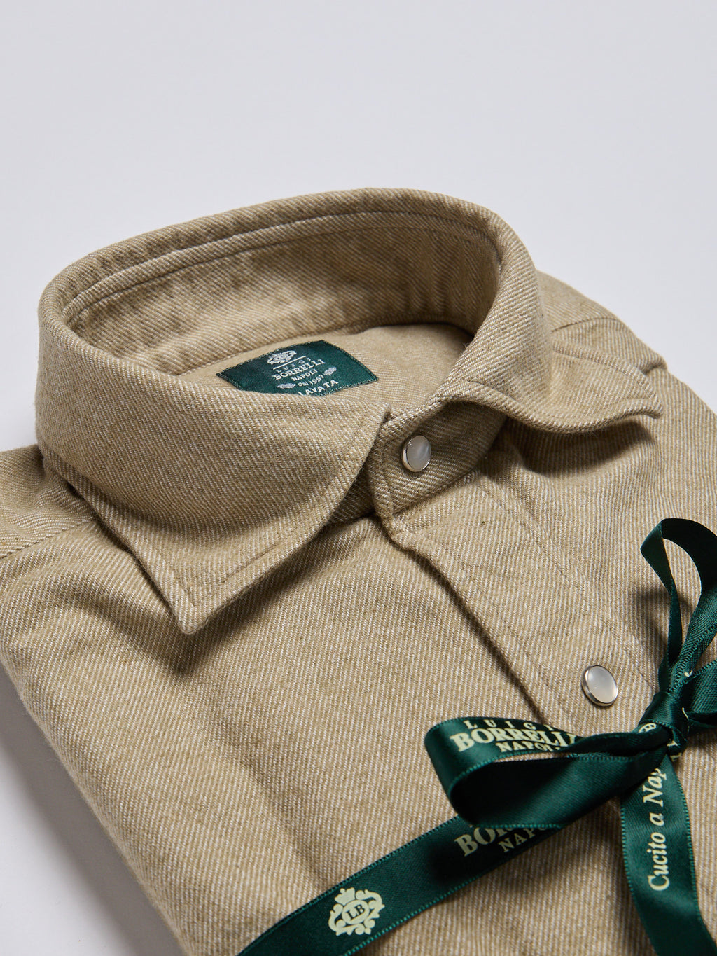 "SAFARI" MODEL FLANNEL SHIRT - GREEN