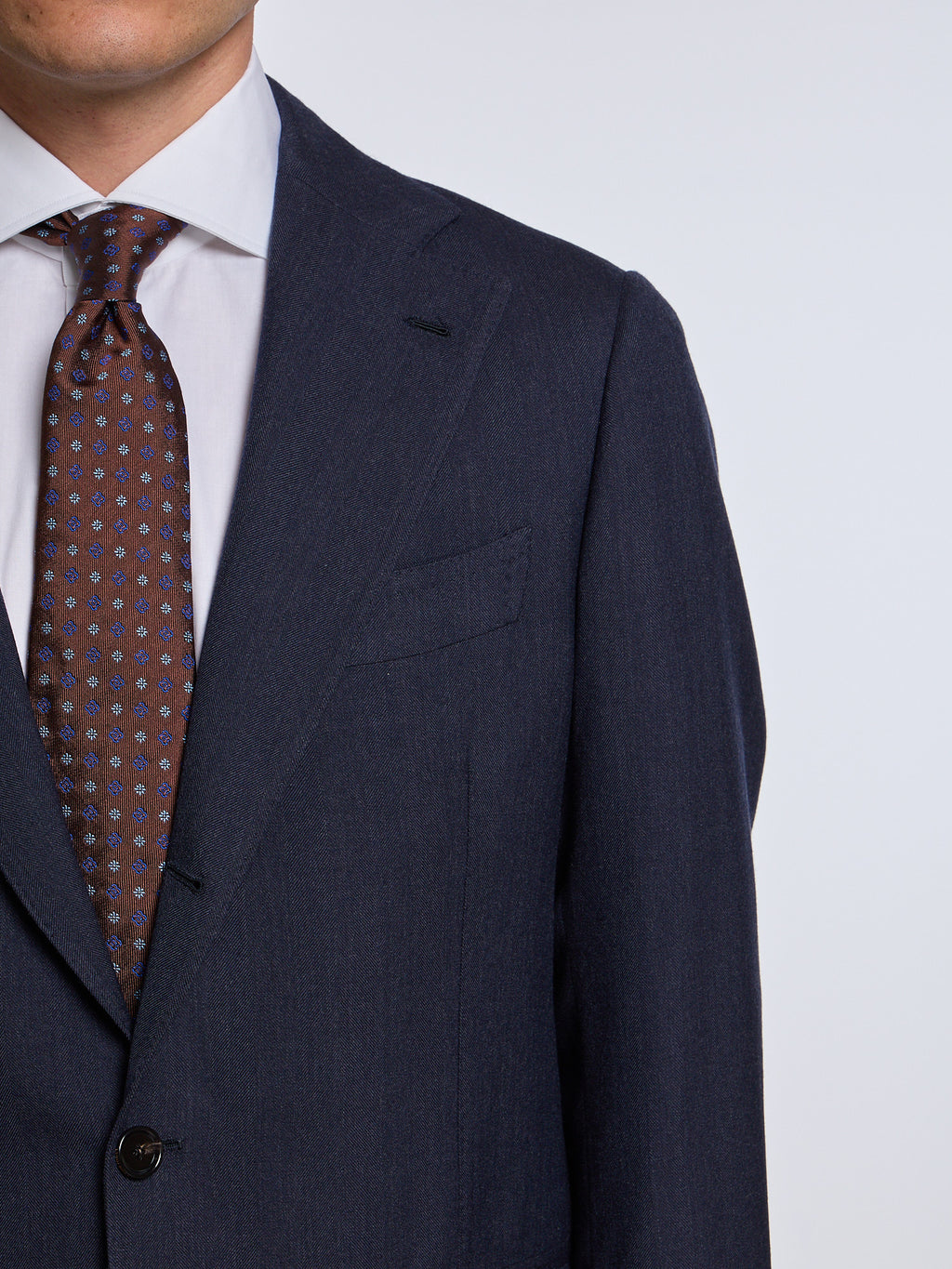SINGLE-BREASTED WOOL/CASHMERE BLEND SUIT - BLUE