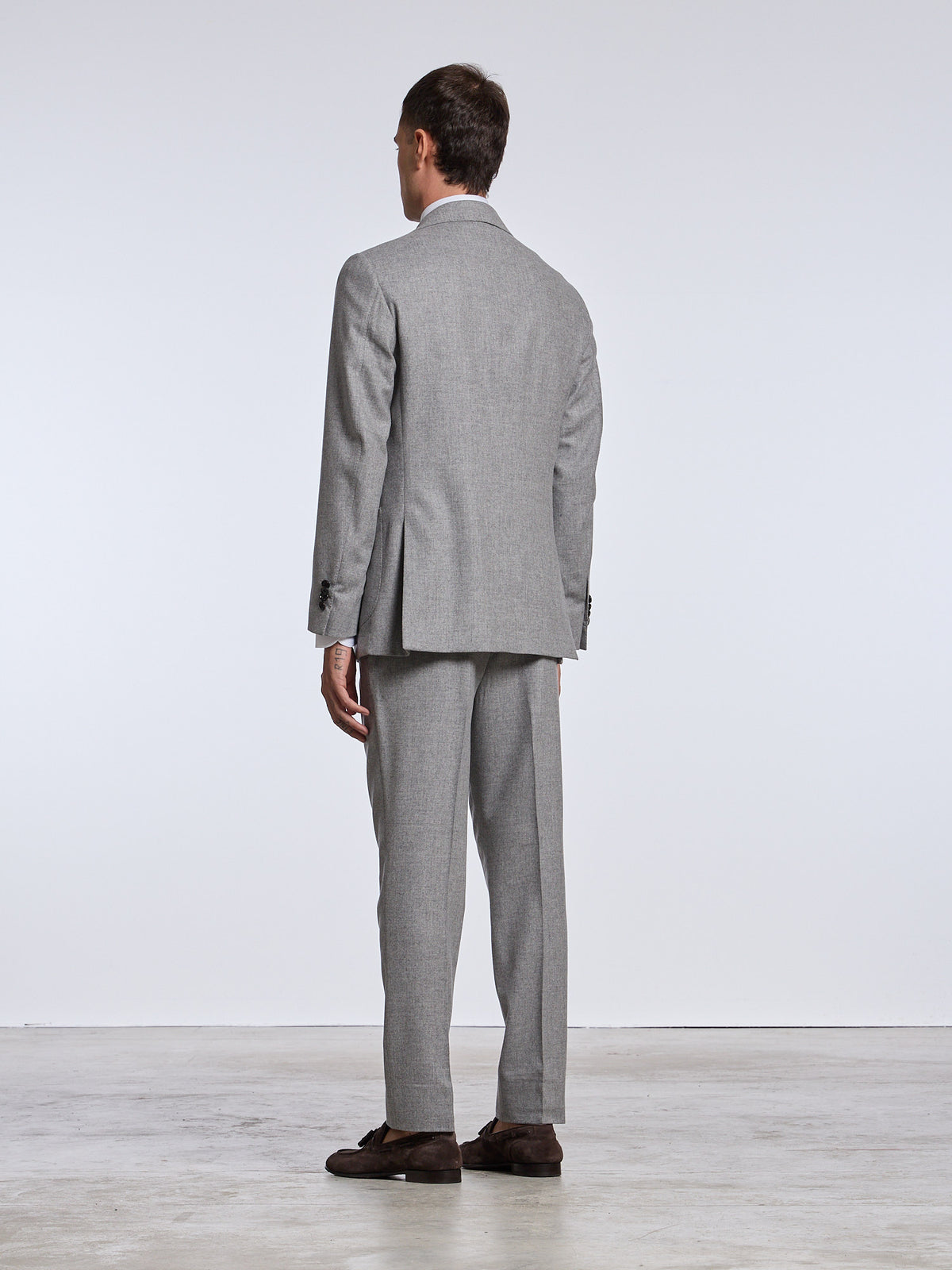 SINGLE-BREASTED WOOL BLEND SUIT - GREY