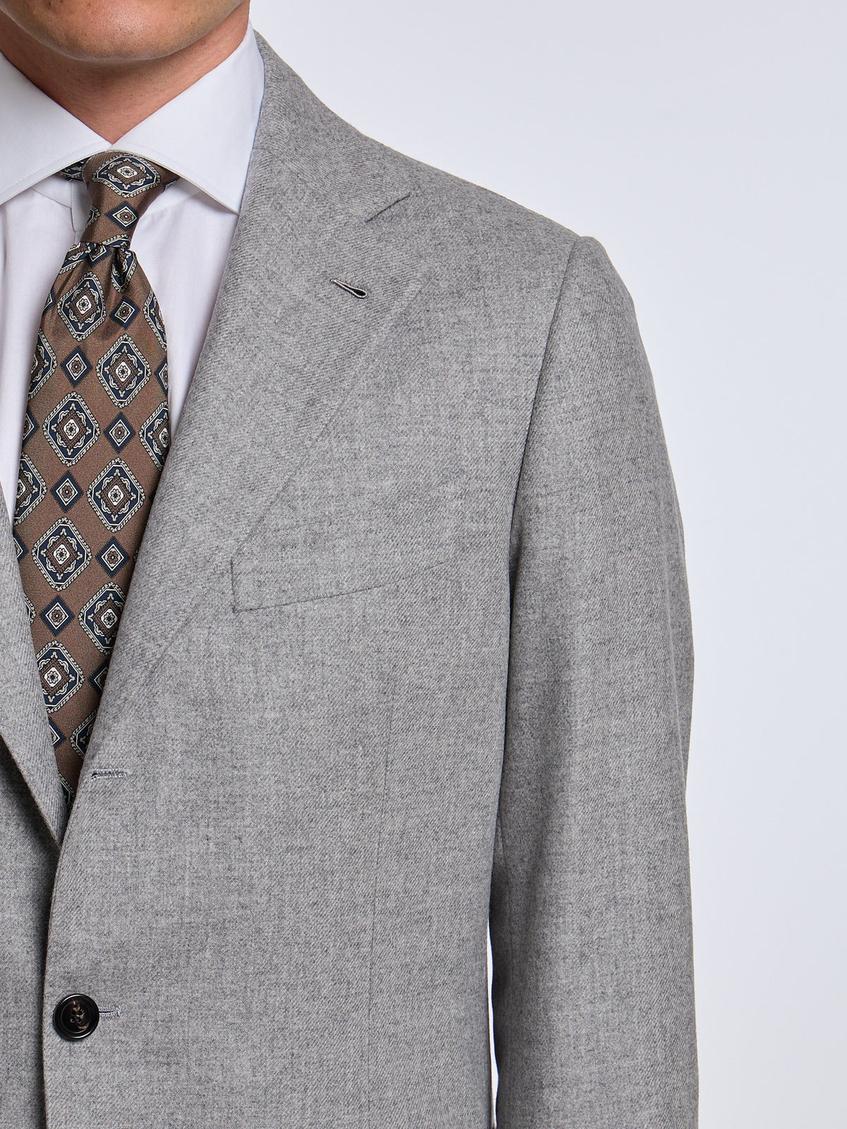 SINGLE-BREASTED WOOL BLEND SUIT - GREY