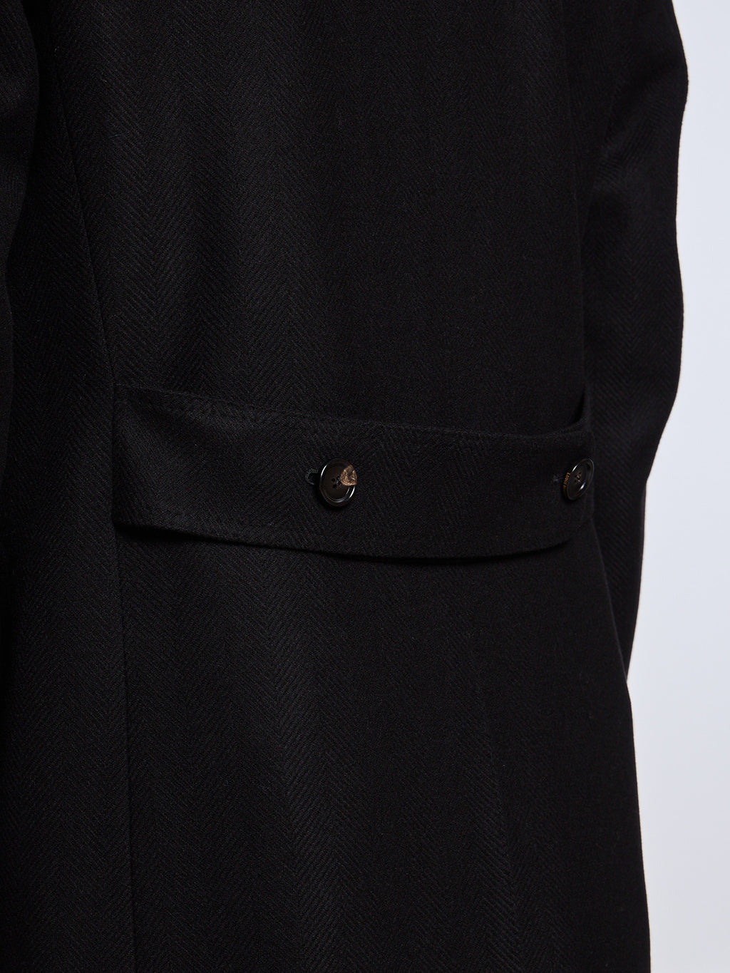 DOUBLE-BREASTED WOOL/CASHMERE COAT - DARK BLUE
