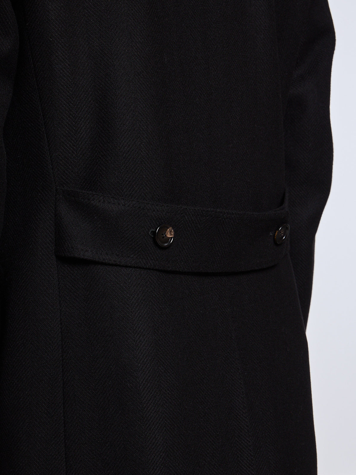 DOUBLE-BREASTED WOOL/CASHMERE COAT - DARK BLUE