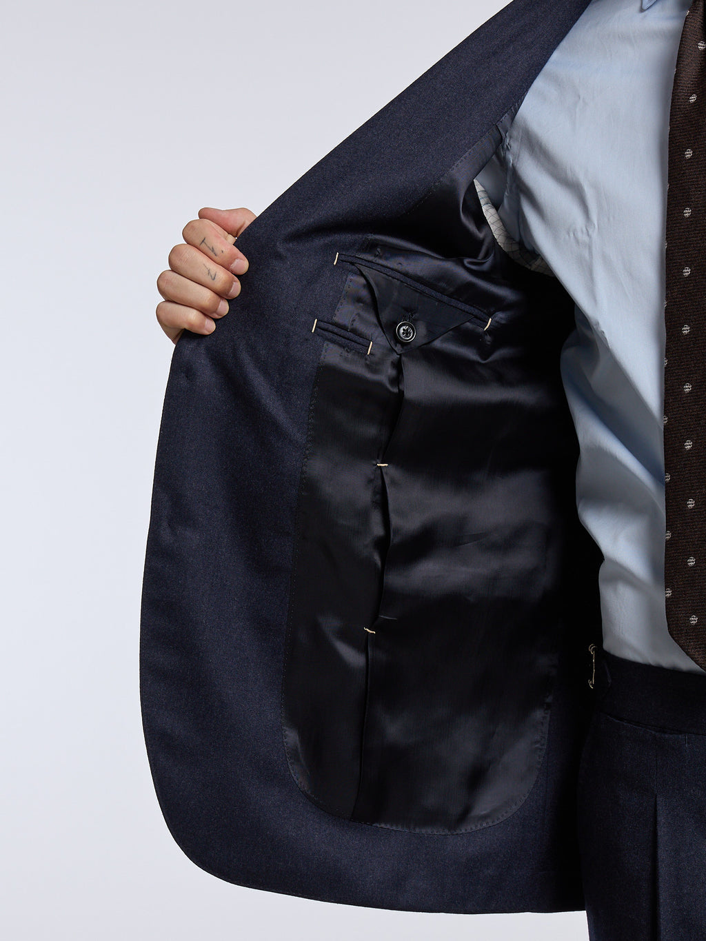 SINGLE-BREASTED WOOL SUIT - BLUE