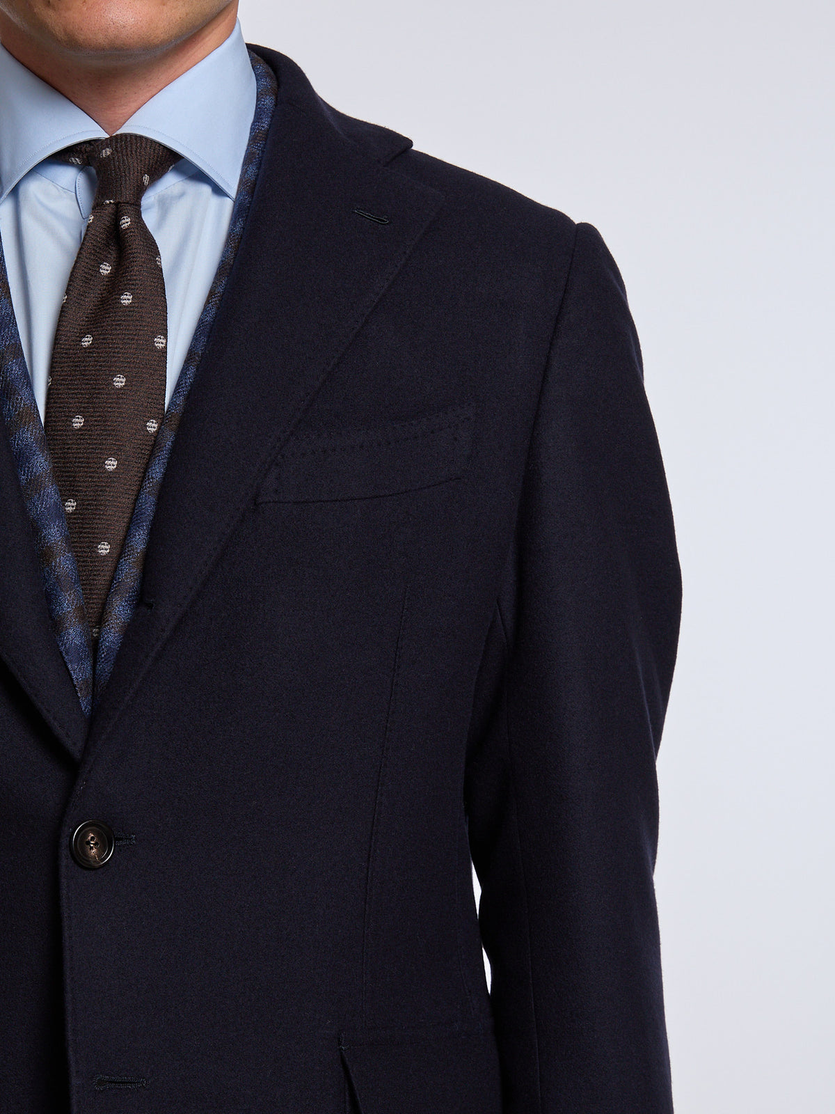 "TORINO" SINGLE-BREASTED WOOL COAT - DARK BLUE