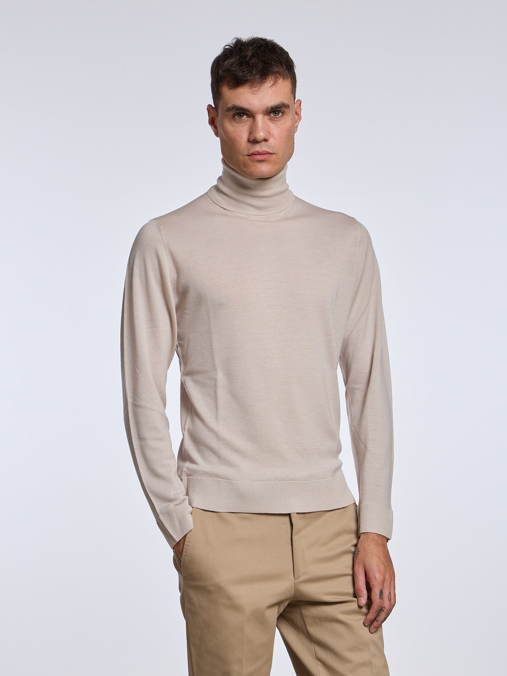 WOOL TURTLENECK - BEIGE