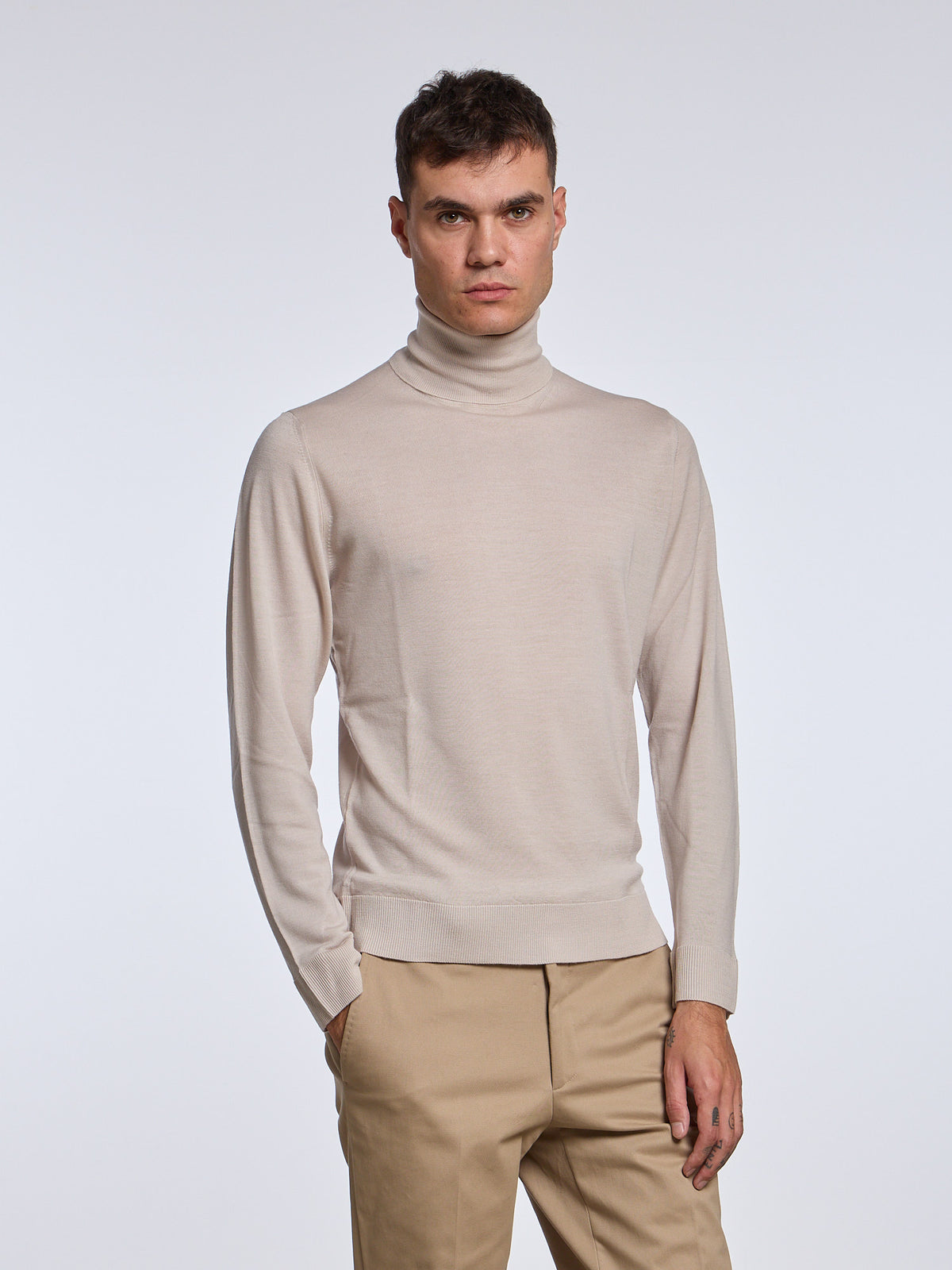 WOOL TURTLENECK - BEIGE