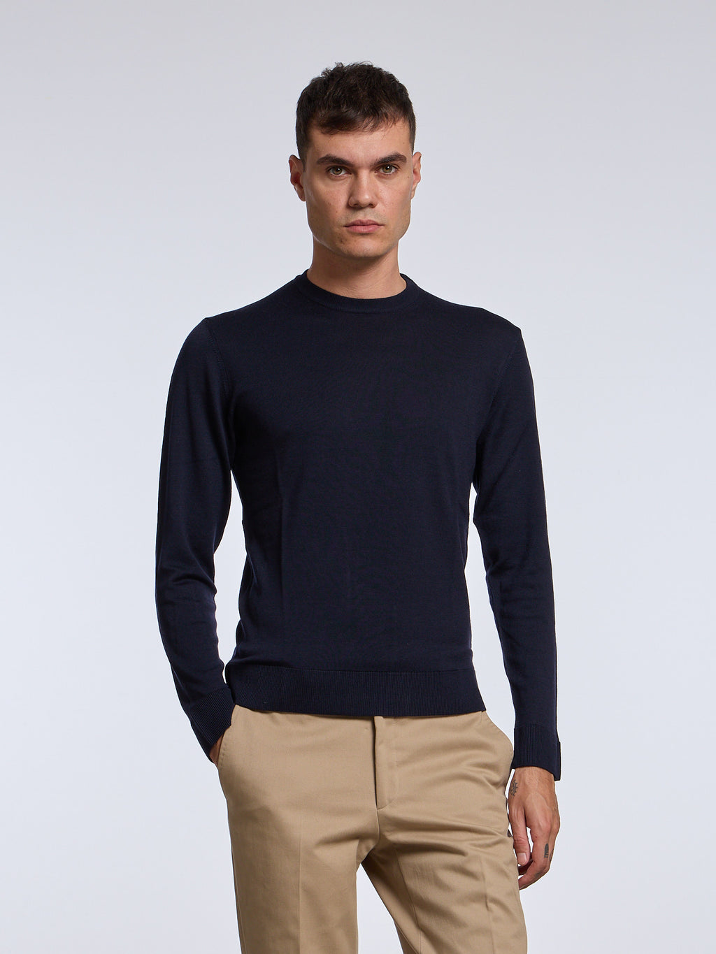 WOOL CREWNECK - BLUE NAVY