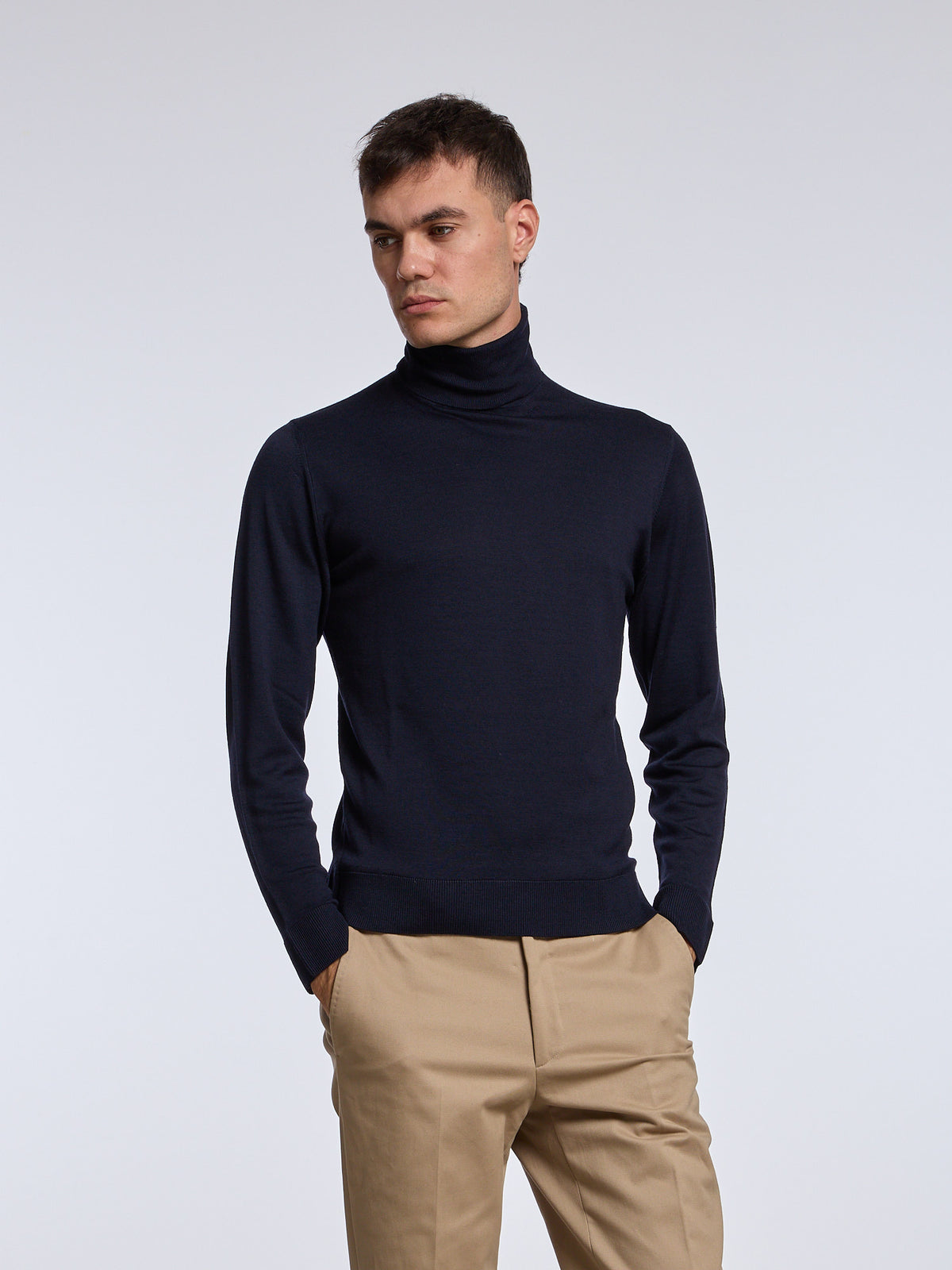 WOOL TURTLENECK - BLUE NAVY