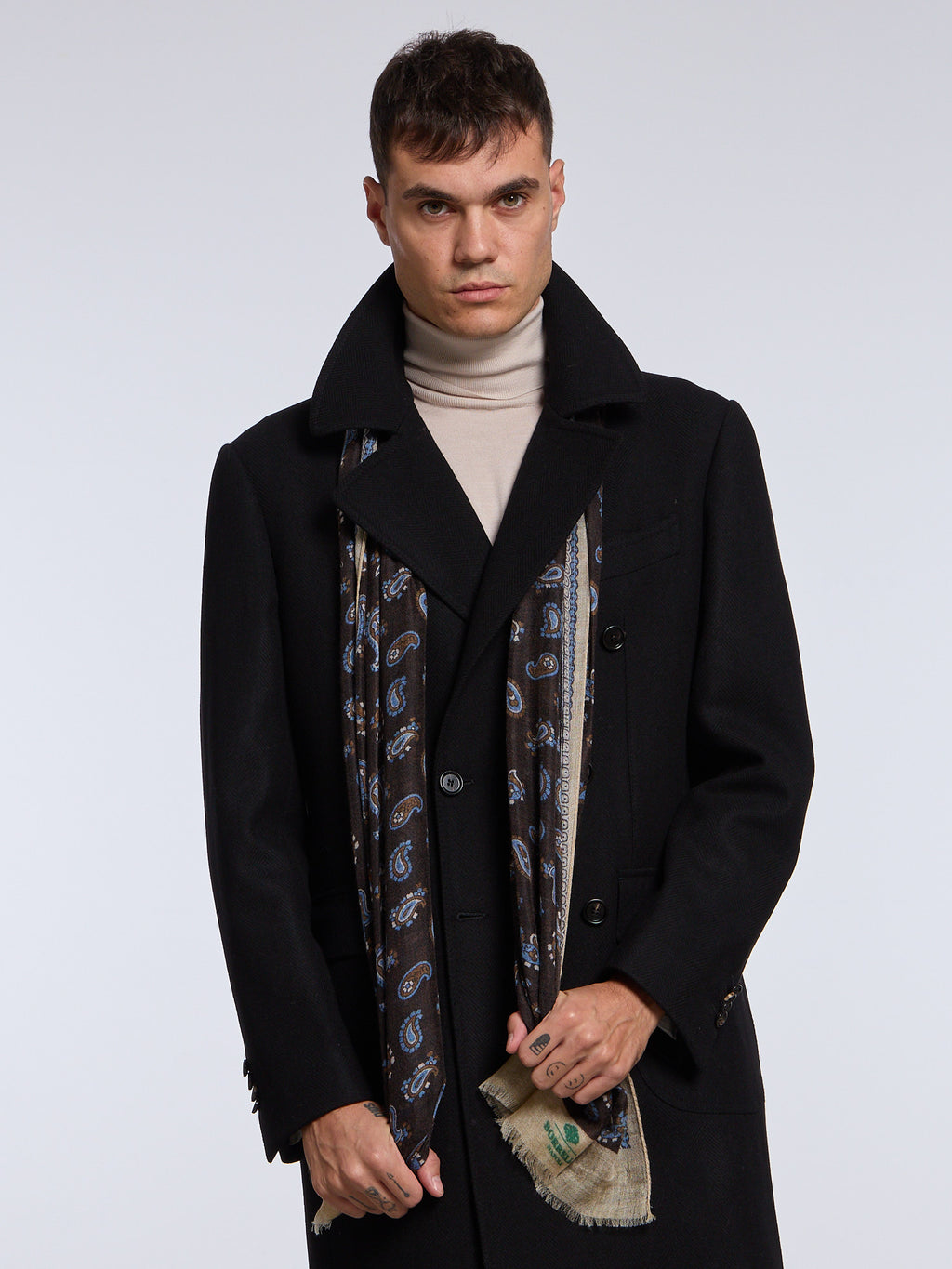 PURE CASHMERE SCARF - BROWN