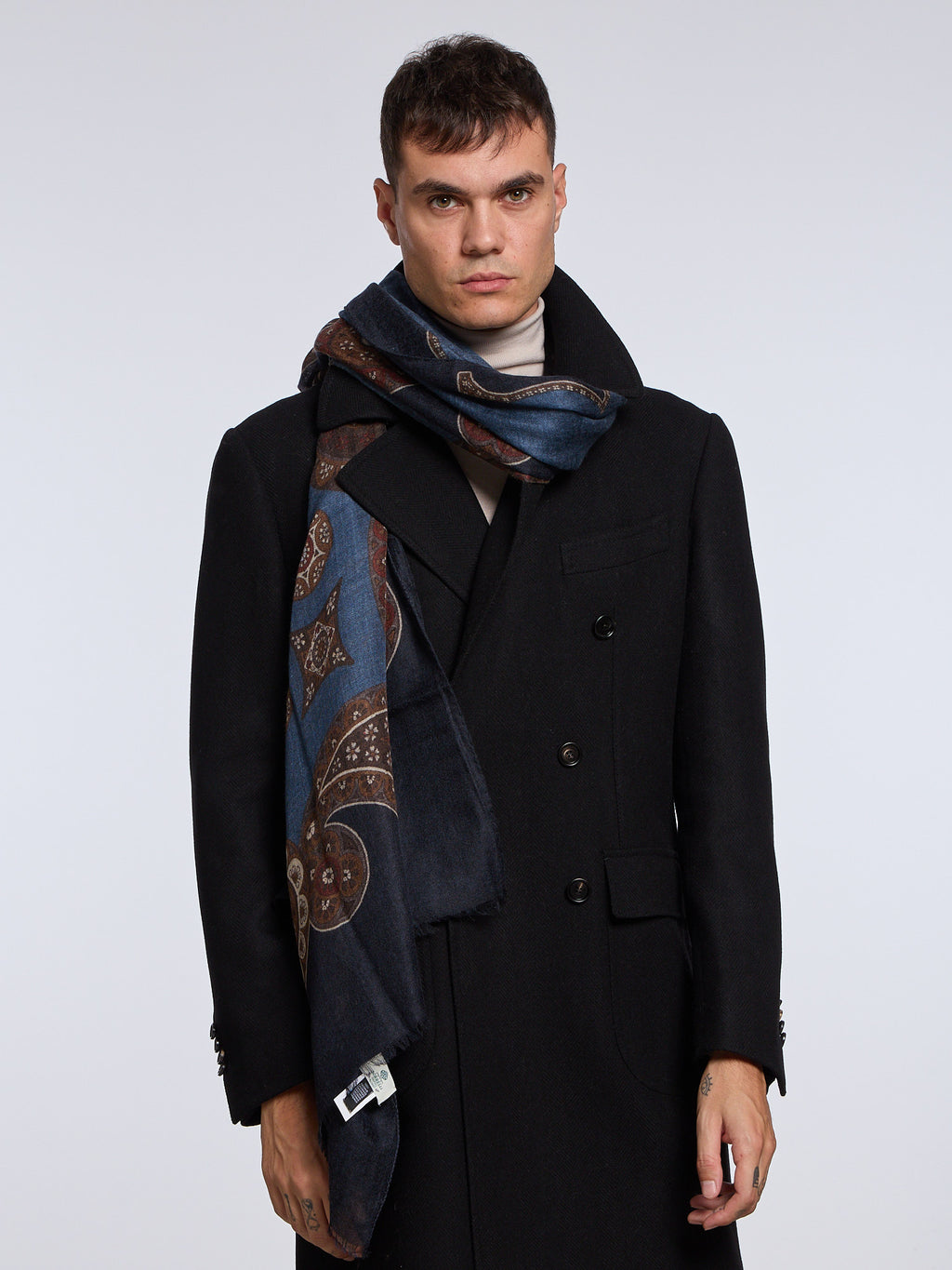 PURE CASHMERE SCARF - BLUE
