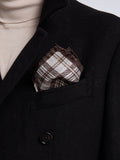 SILK POCKET SQUARE - BROWN/GREY