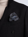 SILK POCKET SQUARE - BLUE/BROWN