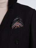 SILK POCKET SQUARE - BLACK/RED