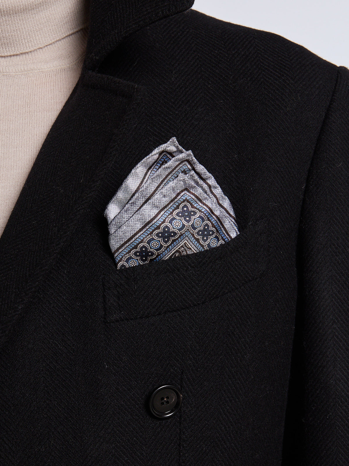 SILK POCKET SQUARE - GREY
