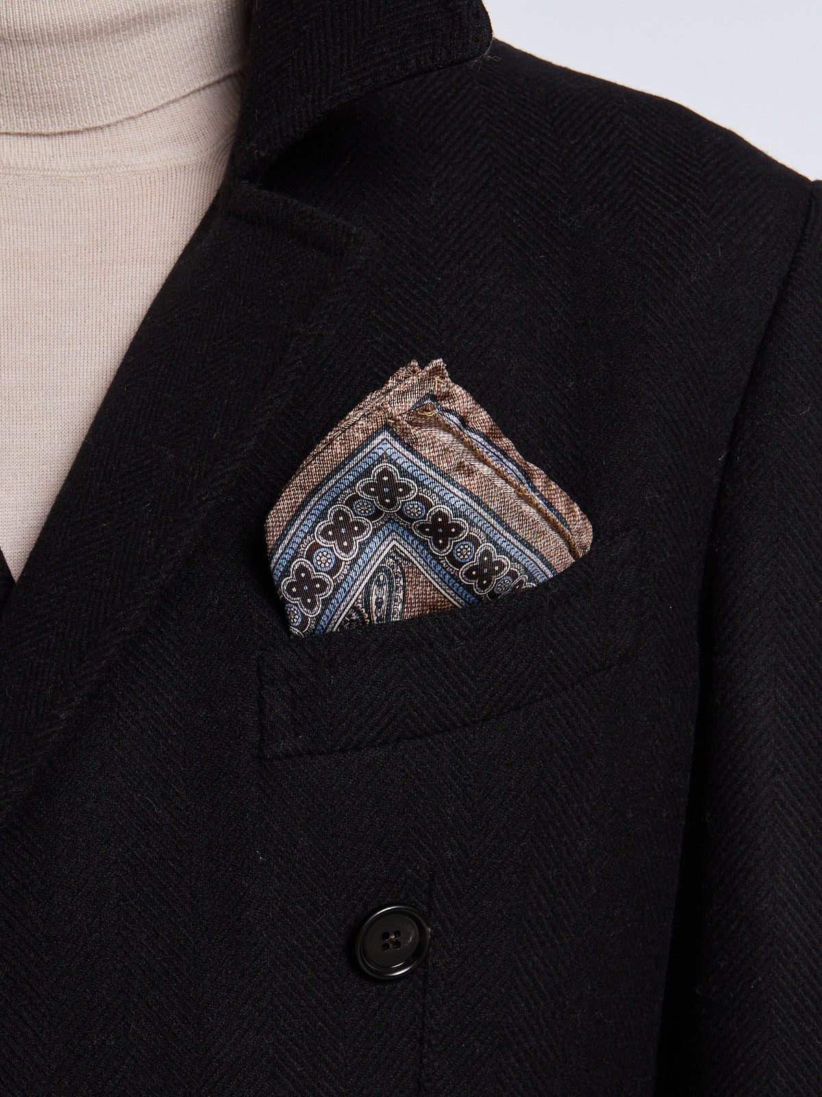 SILK POCKET SQUARE - BEIGE