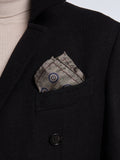 SILK POCKET SQUARE - BEIGE/BLUE