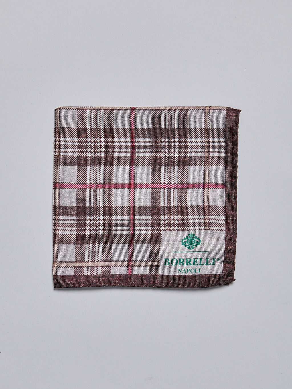SILK POCKET SQUARE - BROWN/GREY