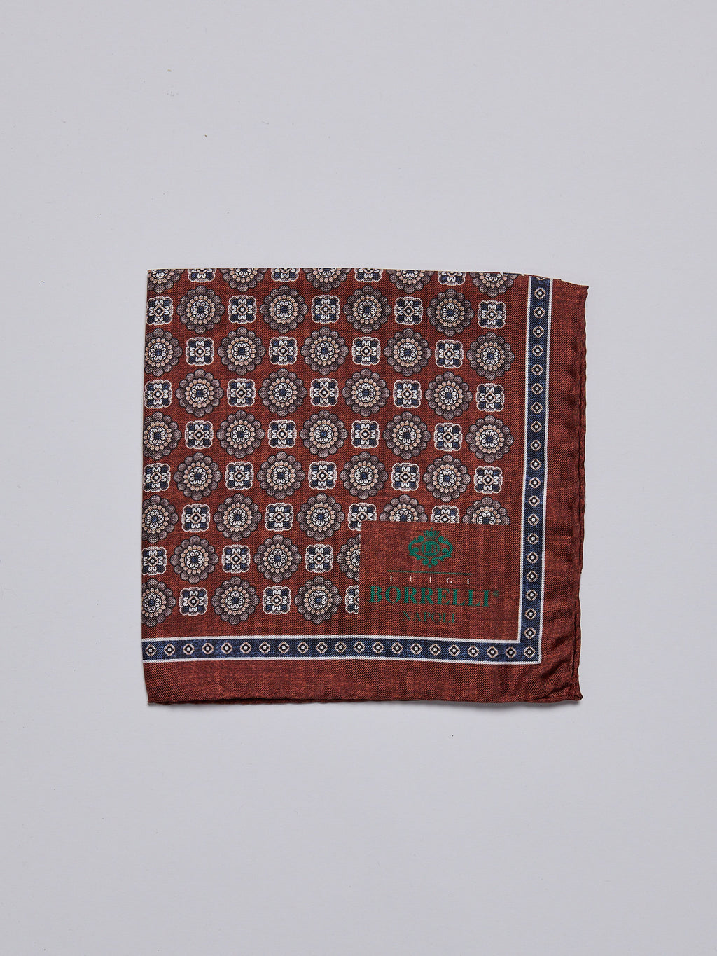 SILK POCKET SQUARE - RUST