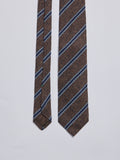 TAILORED SILK BLEND TIE - BROWN/BLUE
