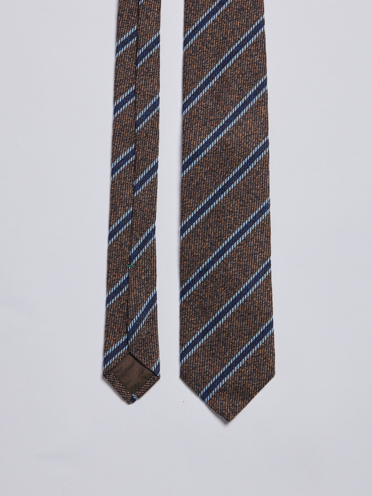 TAILORED SILK BLEND TIE - BROWN/BLUE