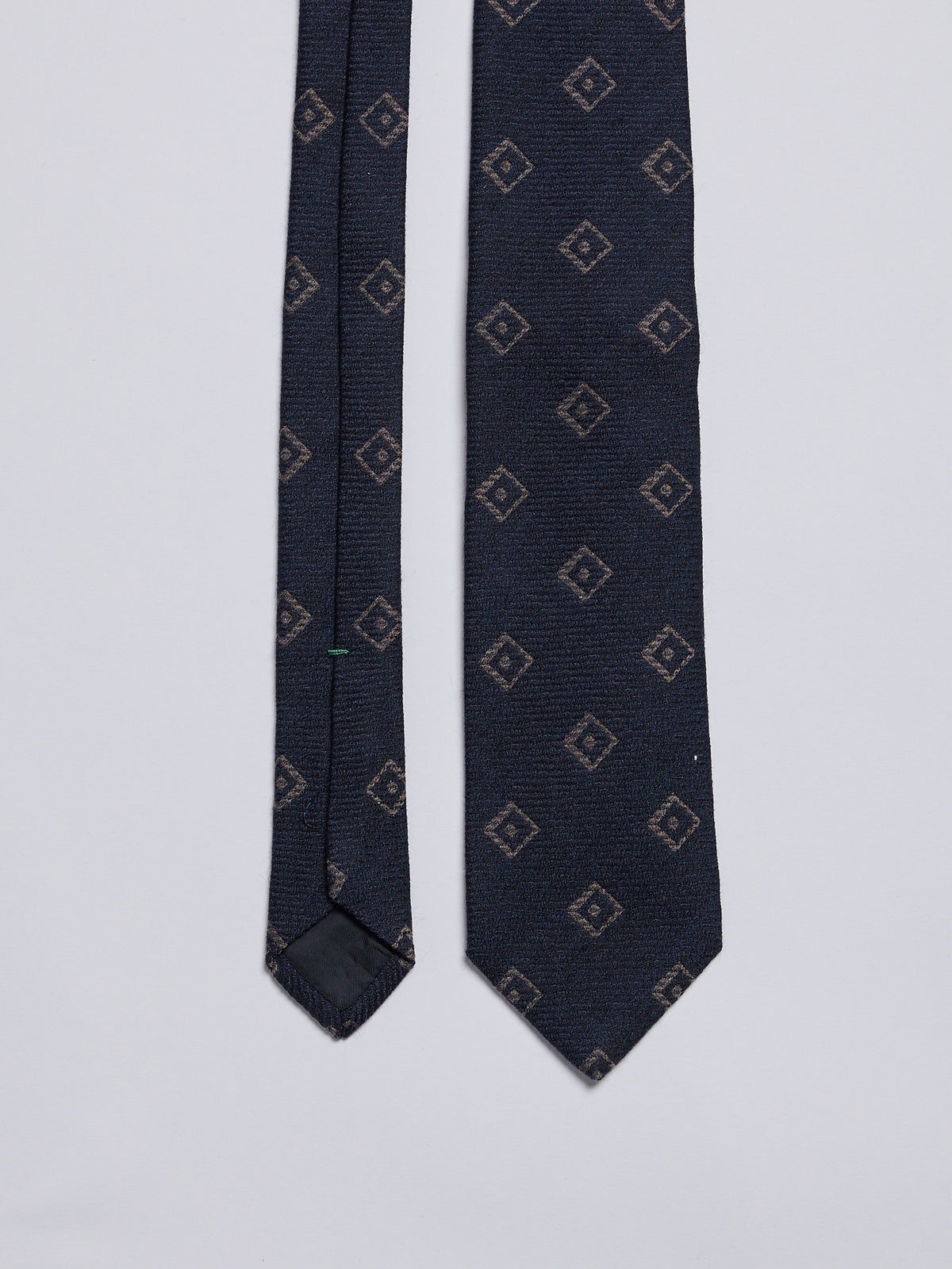 TAILORED WOOL/SILK BLEND TIE - BLUE