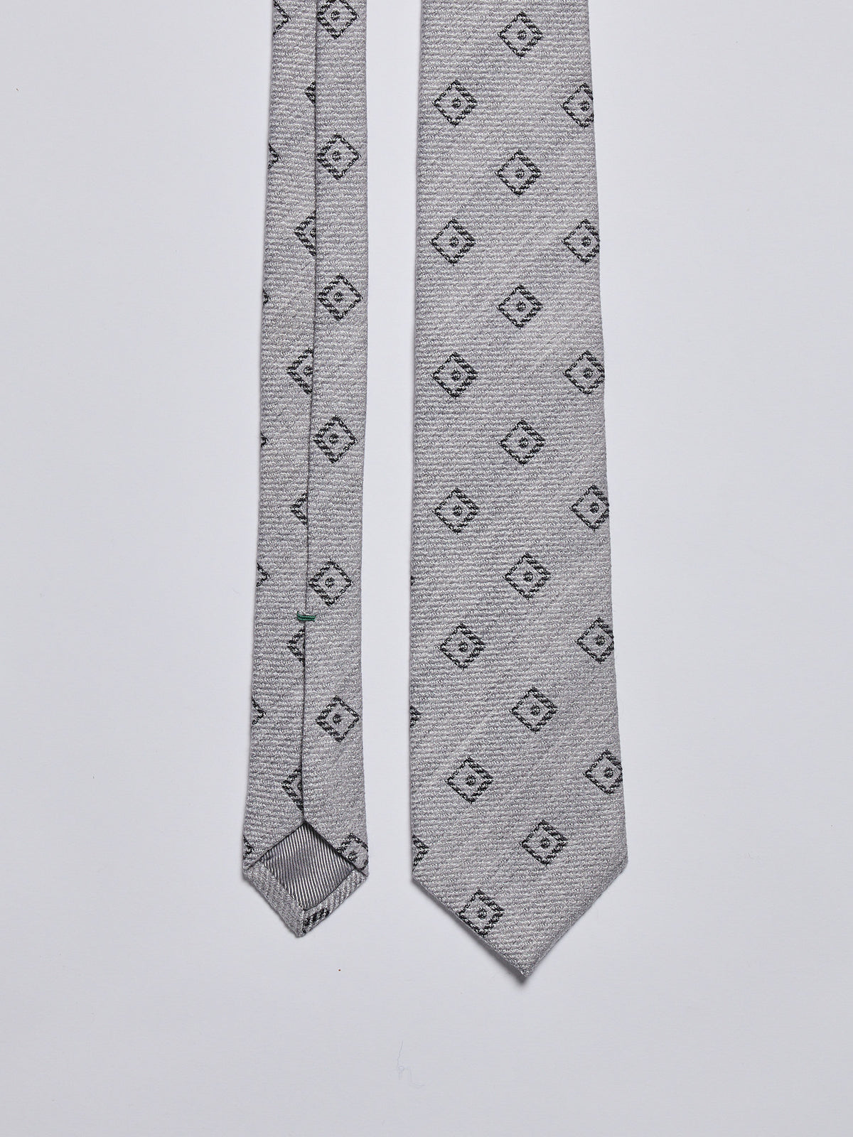 TAILORED WOOL/SILK BLEND TIE - GREY