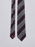 TAILORED SILK BLEND TIE - RED/GREY