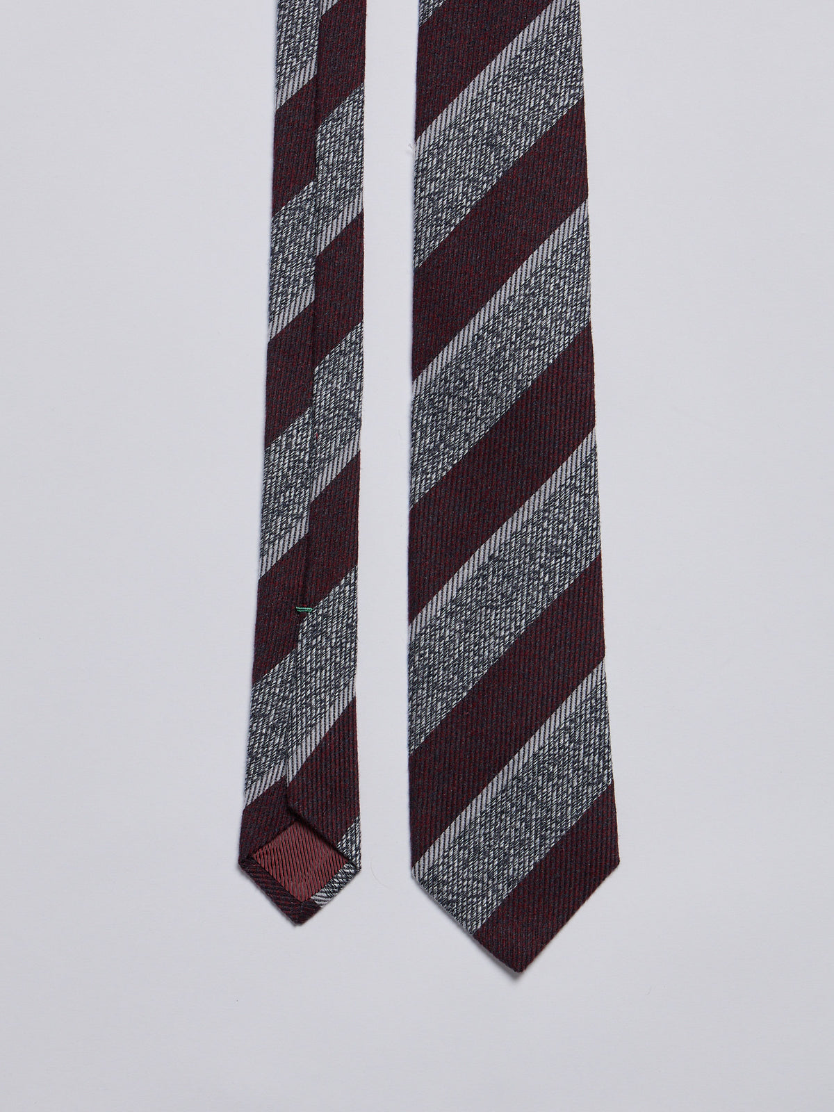 TAILORED SILK BLEND TIE - RED/GREY