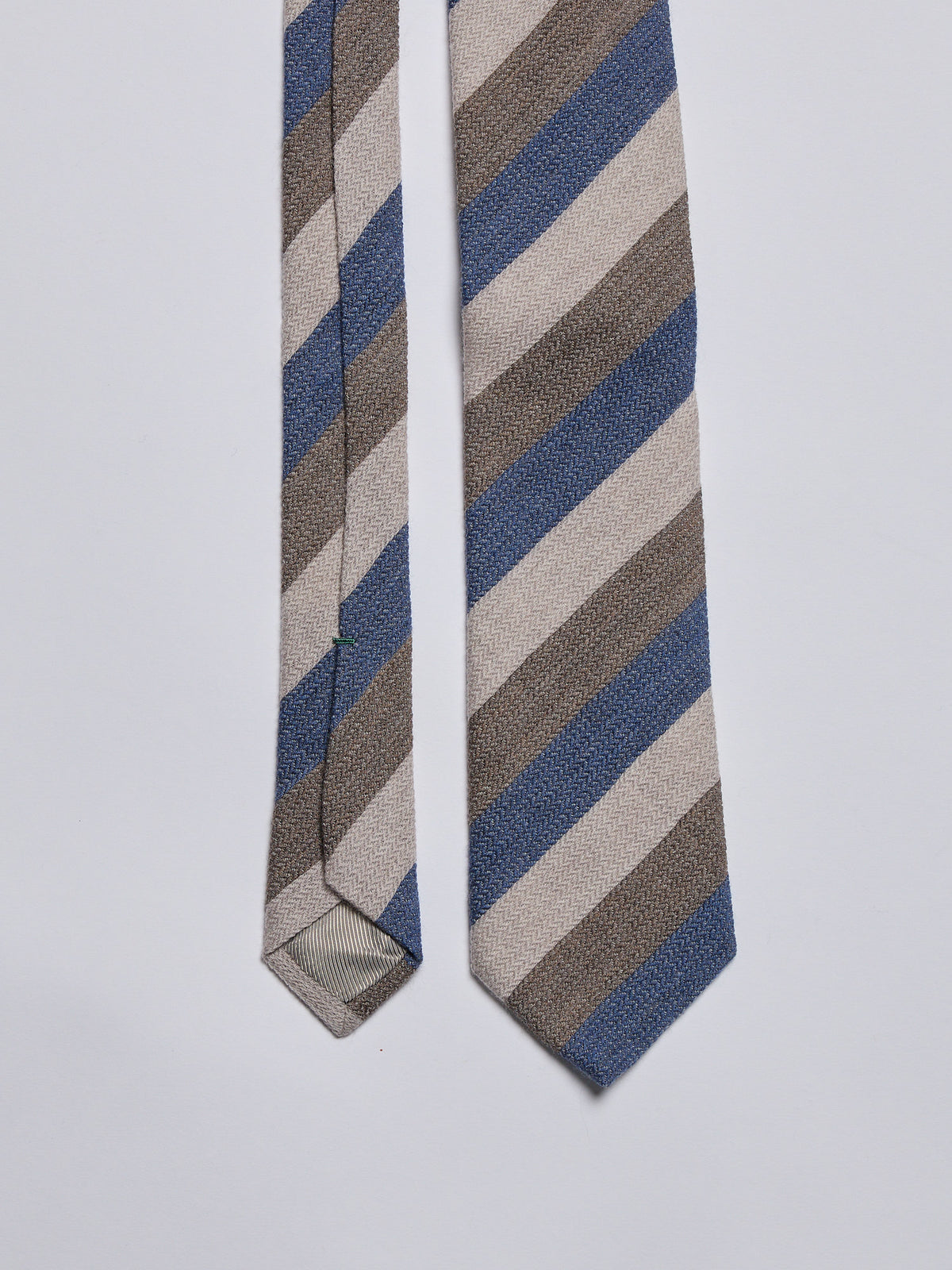 TAILORED WOOL TIE - BLUE/GREY