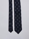 TAILORED SILK/WOOL BLEND TIE - BLUE