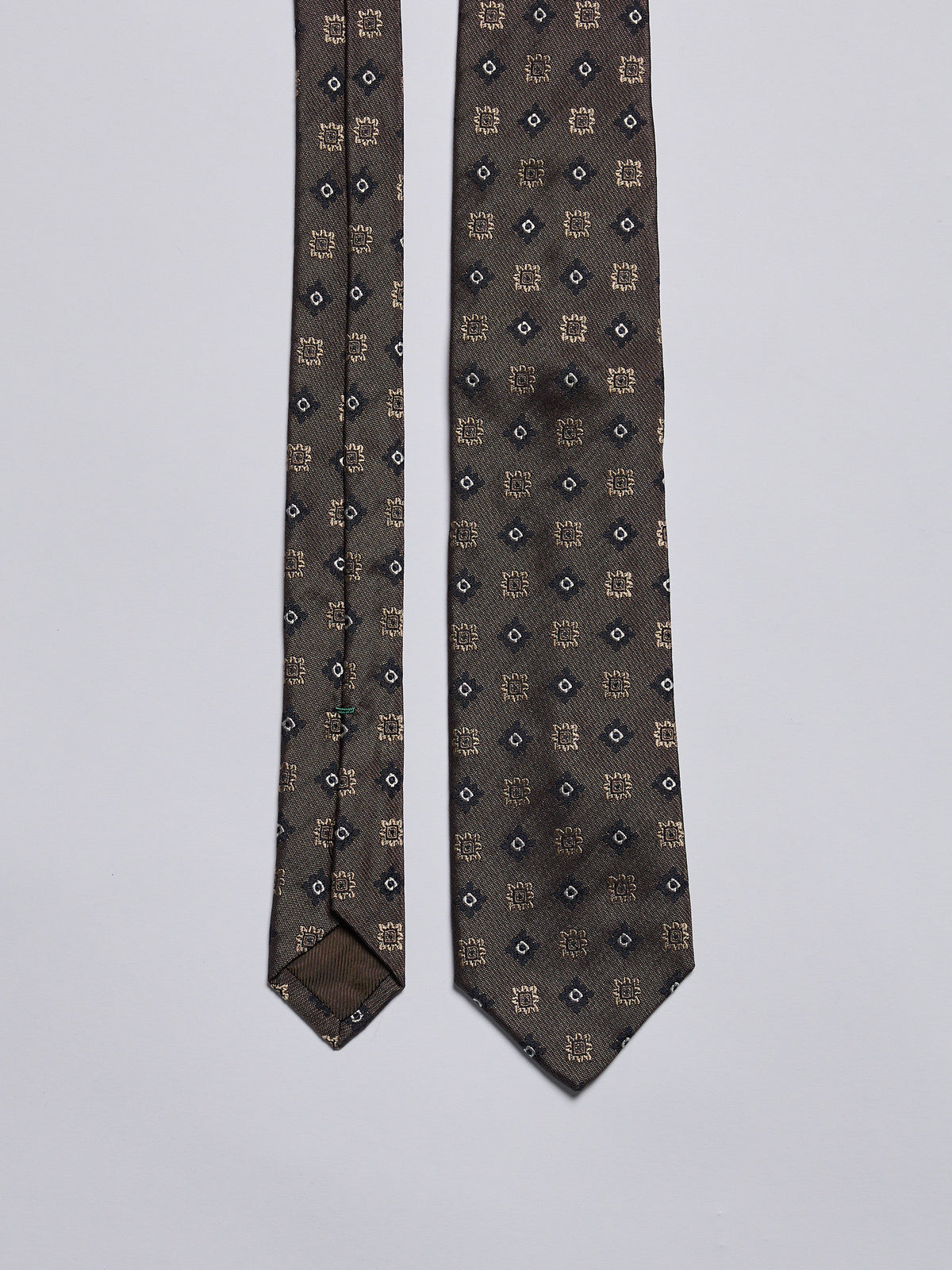 TAILORED SILK TIE - BROWN/BEIGE