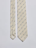 TAILORED SILK/WOOL BLEND TIE - CREAM