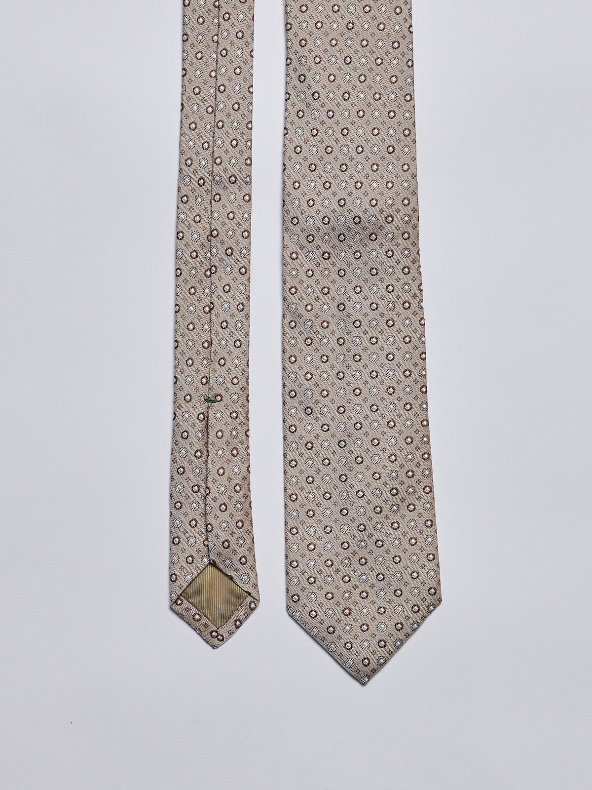 TAILORED SILK TIE - BEIGE