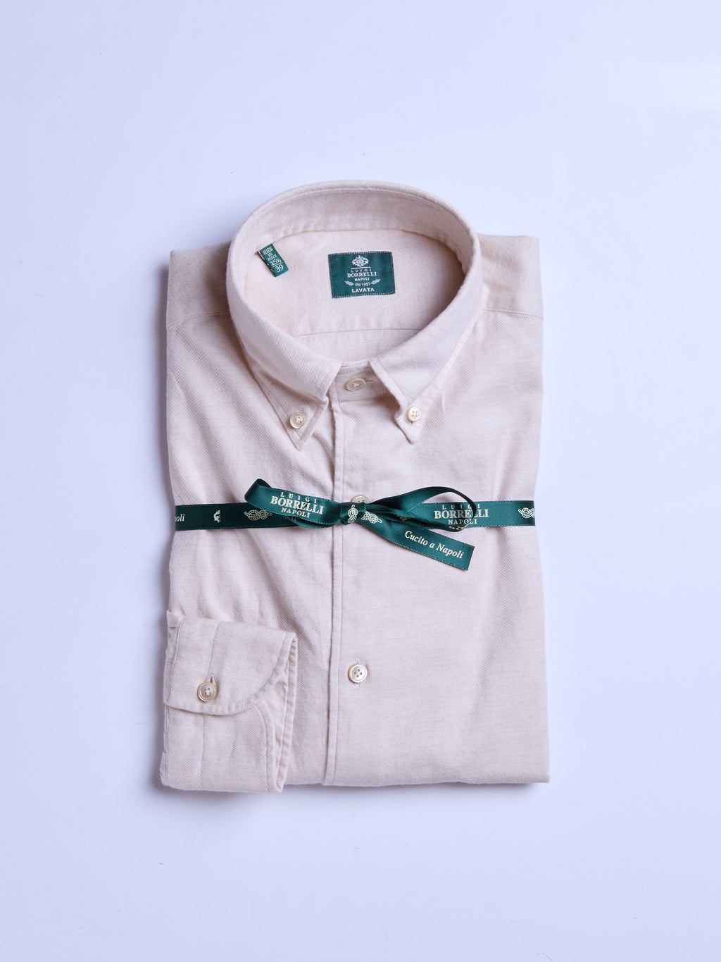 FLANNEL "BUTTON-DOWN" SHIRT - BEIGE