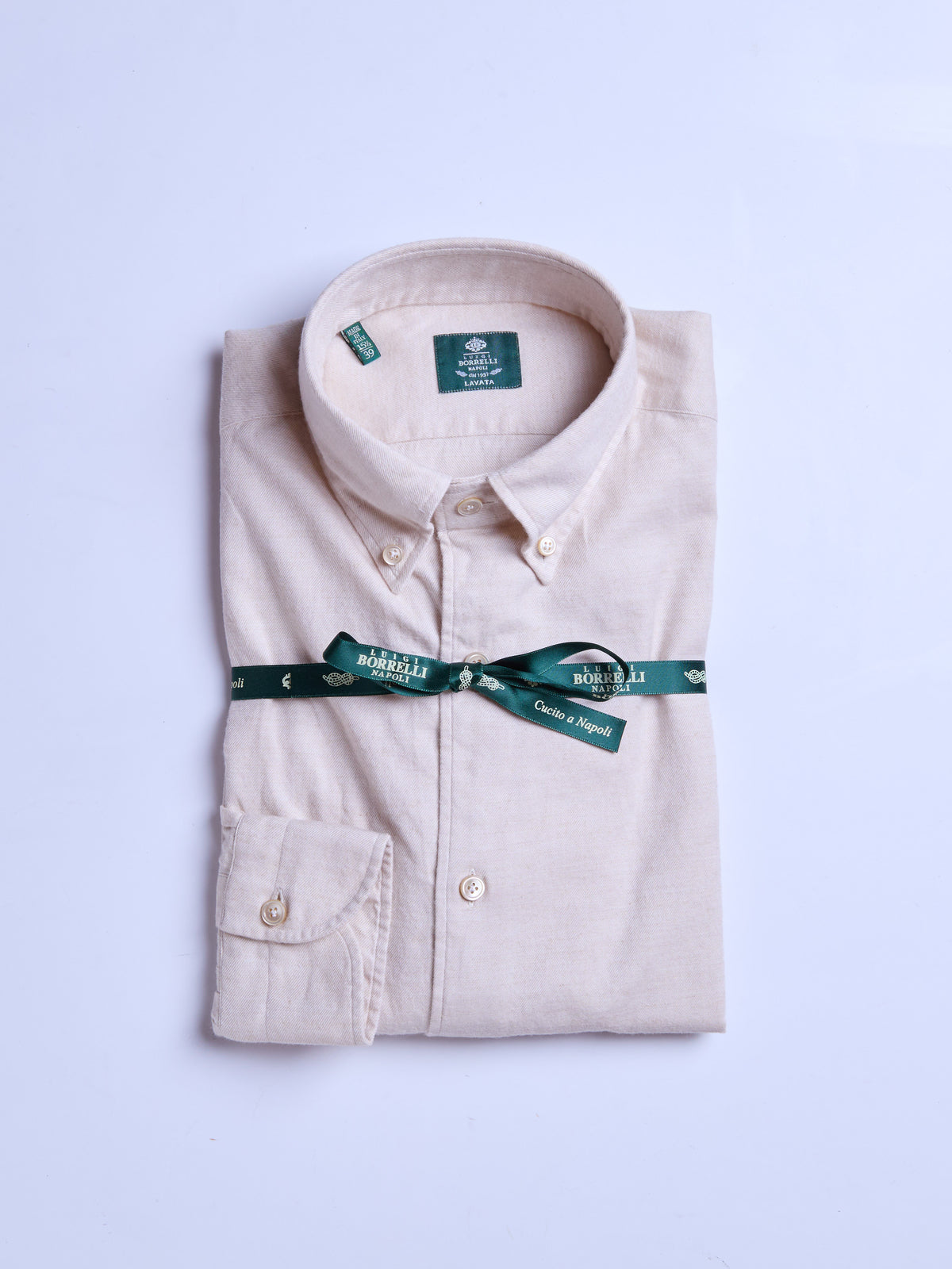 FLANNEL "BUTTON-DOWN" SHIRT - BEIGE