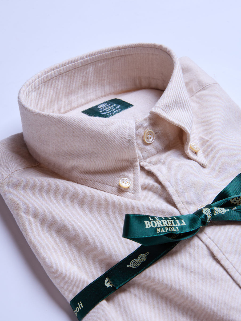 FLANNEL "BUTTON-DOWN" SHIRT - BEIGE