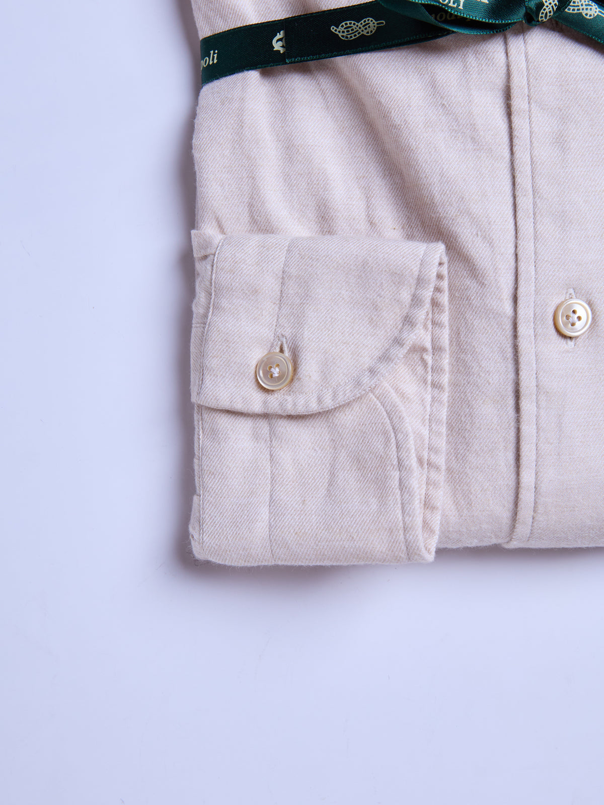 FLANNEL "BUTTON-DOWN" SHIRT - BEIGE