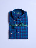CHECKED "BUTTON-DOWN" SHIRT - BLUE/LIGHT BLUE