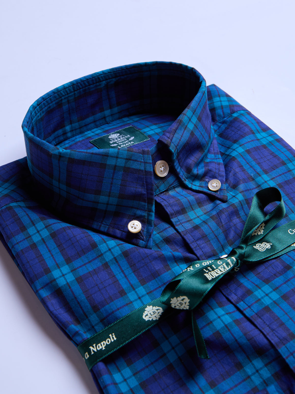 CHECKED "BUTTON-DOWN" SHIRT - BLUE/LIGHT BLUE